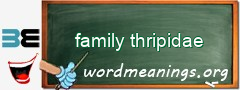 WordMeaning blackboard for family thripidae